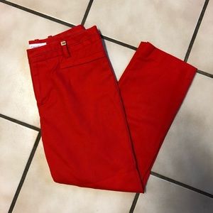 Red cropped Calvin Klein pants